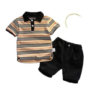 Luxury Brand Striped Baby's Summe-Summer Clothing Set 
