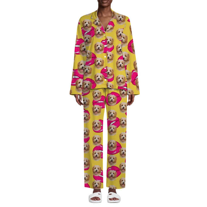 بيجامة للرجال من البوليستر بفتحة رقبة على شكل حرف