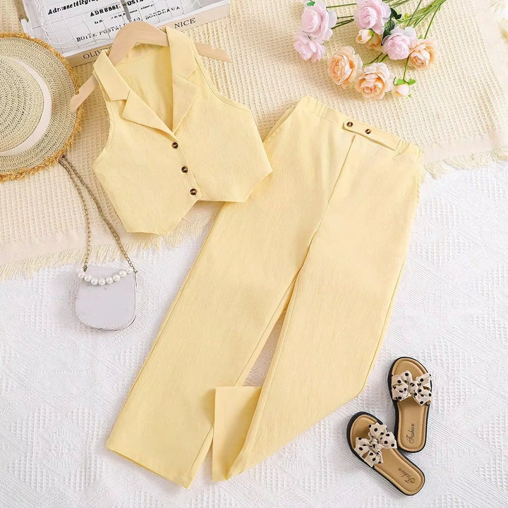 Korean Style Girls Rose Flower Clothes, Girls Color Matching Suit 