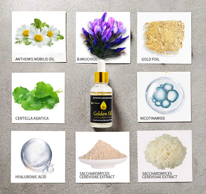 Aging Skin Care Serumسيروم بايو ريتينول الذهبي عيار ٢٤ قيراطًا،