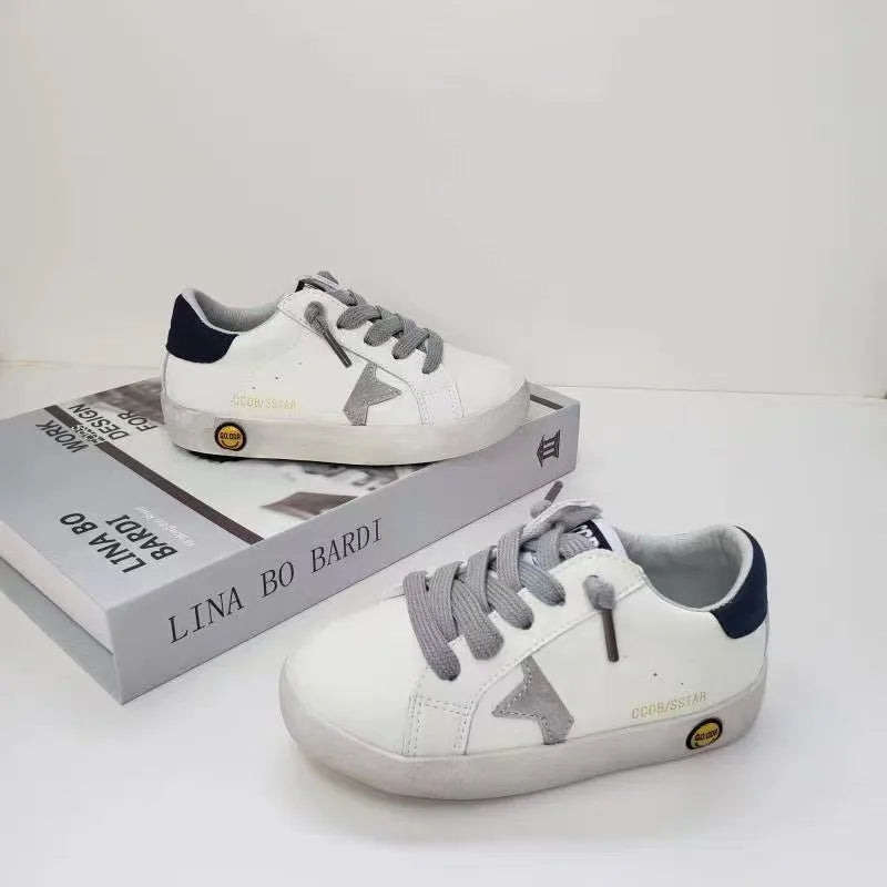 Girls' leopard leather sneakers 