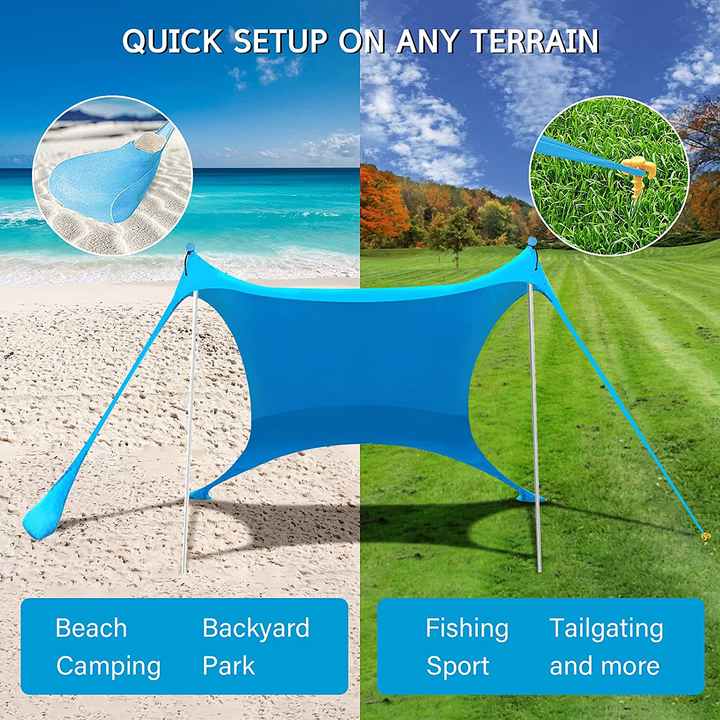 Ultralarge Foldable Beach Tent Outdoor Sun Shelters for Camping 