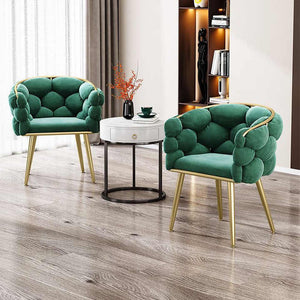 Velvet seating with golden legs 