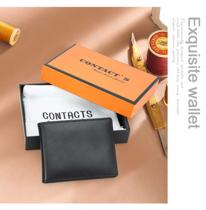 Contact's Wholesale Ultra Slim Genuine Leather Men's Wallet 
