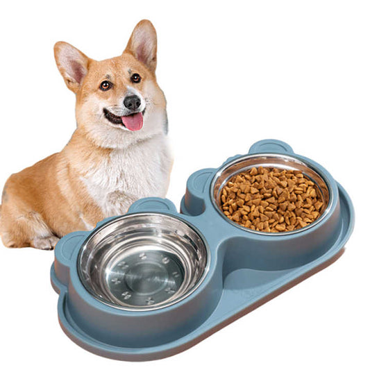 Anti-slip Stainless Steel Dog Accessories Pet Supplies Cat and Dog Non-slip Bowls and Feeders 