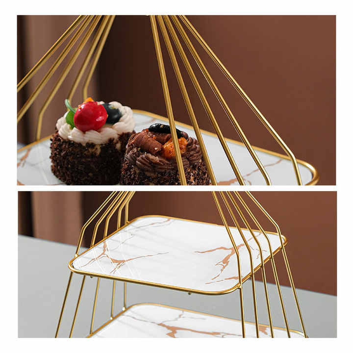 Home Supplies Racks Chinese Cake Kitchen Snack Fruit Storage Rack Marble 