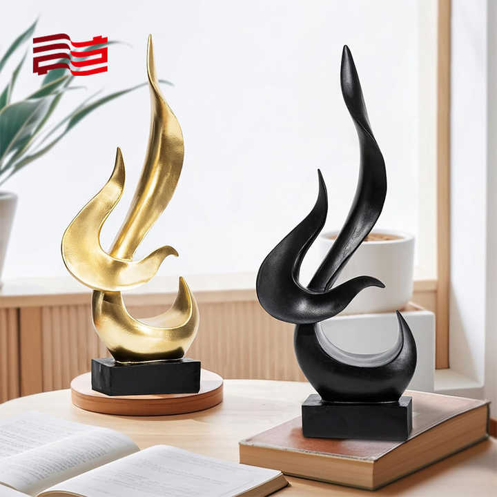 لهب تمثال مجردة ديكورات غرفة المعيشة التصميم الحديث ديكور المنزل الجدول الرف الحلي الراتنج الحرف