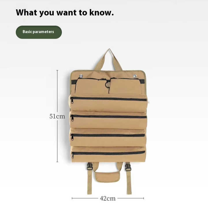 Portable Multi-Pocket Tool Bag, Heavy Duty Canvas Tool 