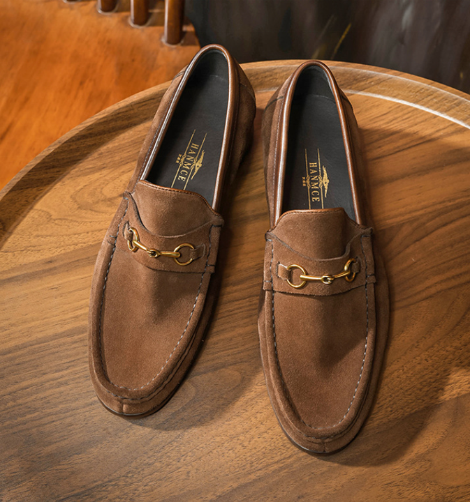 British style suede formal shoes 