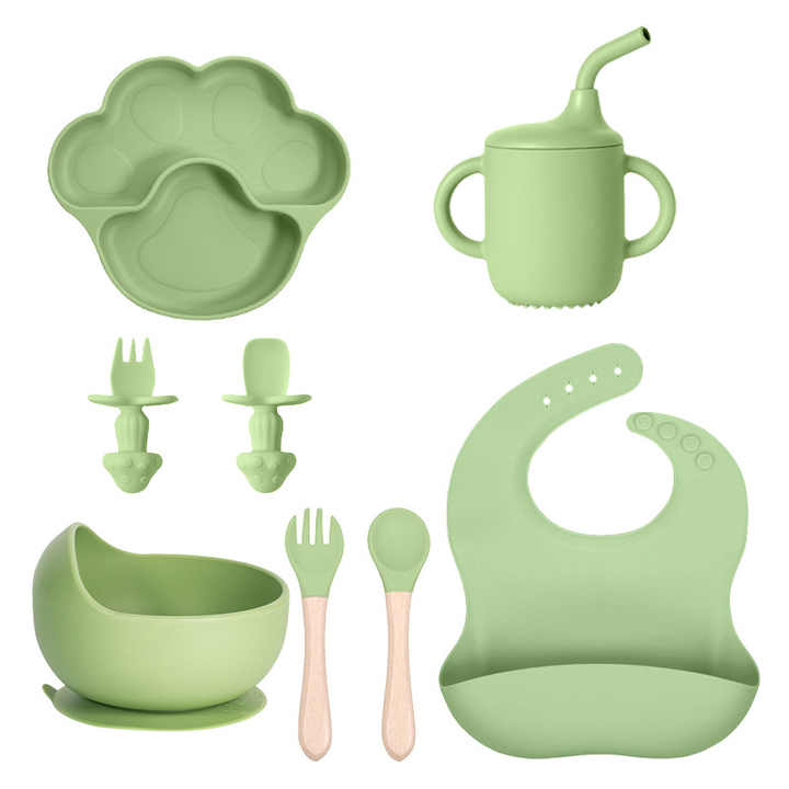 Silicone Baby Feeding Set for Newborns - New Bear Feeding Set 8 - Free Gift 