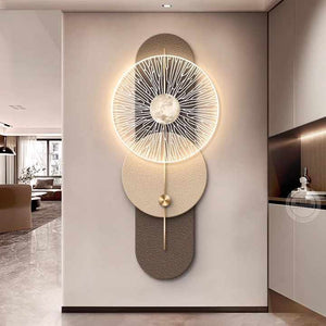 3D Metal LED Light Panel, Luxury Gold Still Life Mural, 