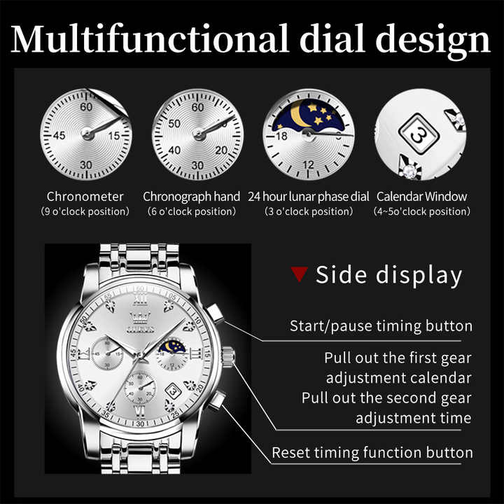Men's Diamond Waterproof Quartz Watch 