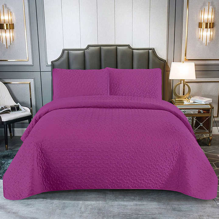 Wrinkle Free Polyester Bedspread Queen Size Quilted 