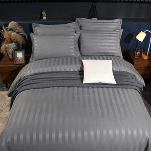 Modern Luxury Hotel Stripe Duvet Cover Set Available in 