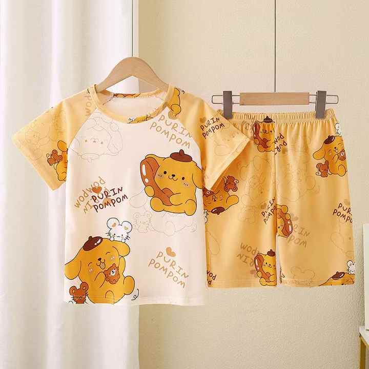 بيع بالجملة رداء نوم صيفي بأكمام قصيرة للأطفال طقم بيجامة كرتون عنكبوت Kt بيكا جيدة التهوية للأولاد والبنات بيجامات أطفالWholesale Summer Short Sleeve Children's Pajamas Set Cartoon Spider Kt Pika Breathable Boys Girls Kids Pajamas