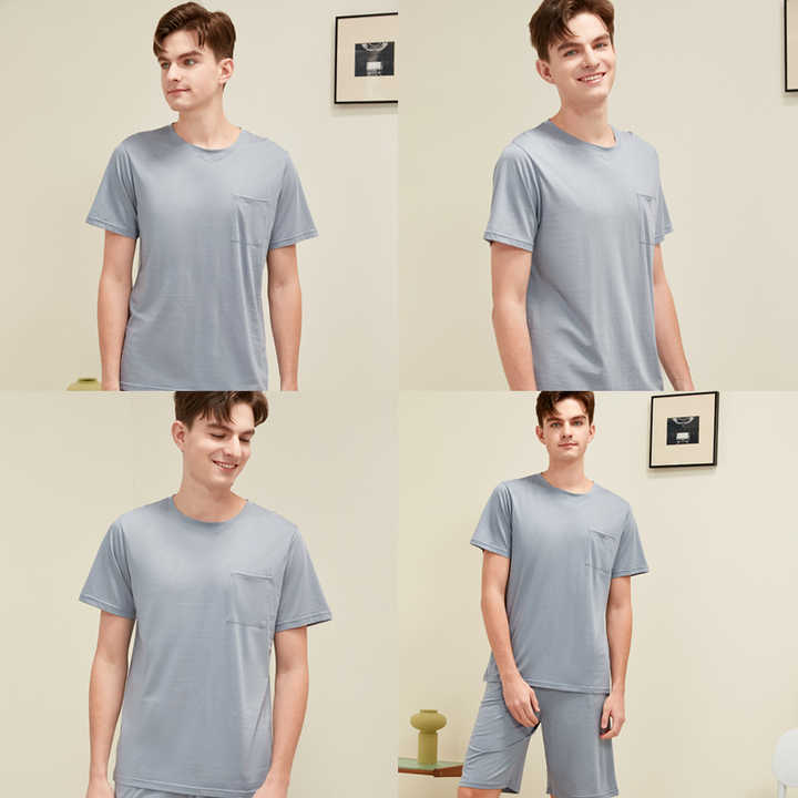 Men's Summer Sleepwear, Short Sleeve Pants 