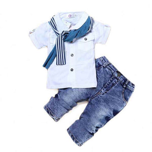 Boys' Pants Baby Boy Clothes + Scarf + Jeans 3 Piece Outfits 