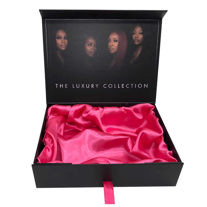 Custom Logo Luxury Ribbon Hair Extension Box. 