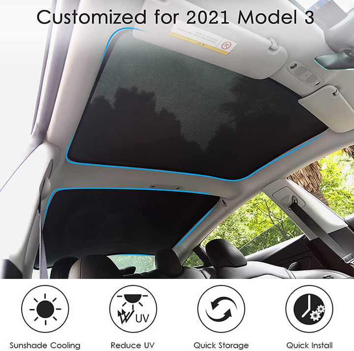 2022 Model 3 4-Piece Roof and Rear Sunshade, Double 