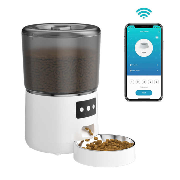 جهاز التغذية الذكي للحيوانات الأليفة مزود بخاصية . Smart Pet Feeder with WiFi, App Controlled, Adjustable