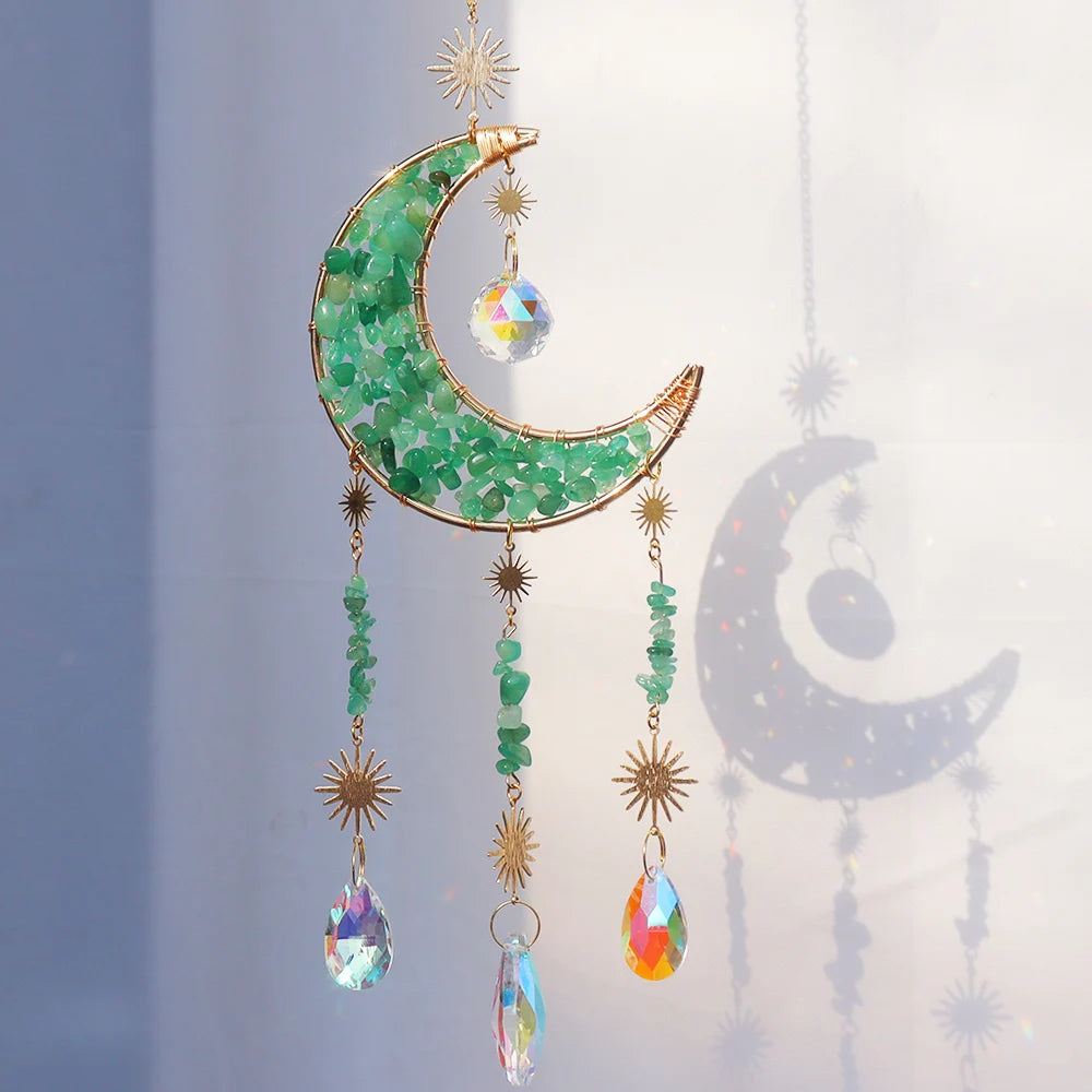 Hanging sun mask made of moon crystal -