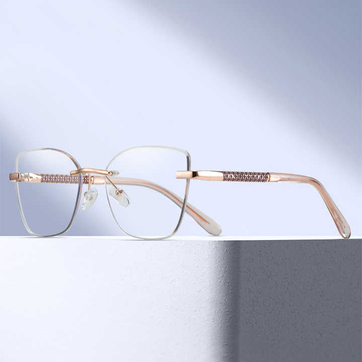 Women's Cat Eye Metal Eyeglasses 
