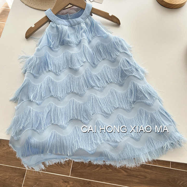 Westernized Outdoor Dresses - Girls' Summer Strap Dress 