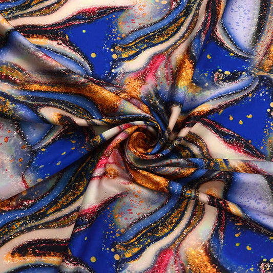 Custom Digital Printing Flower Silky-Satin Chiffon Fabric 