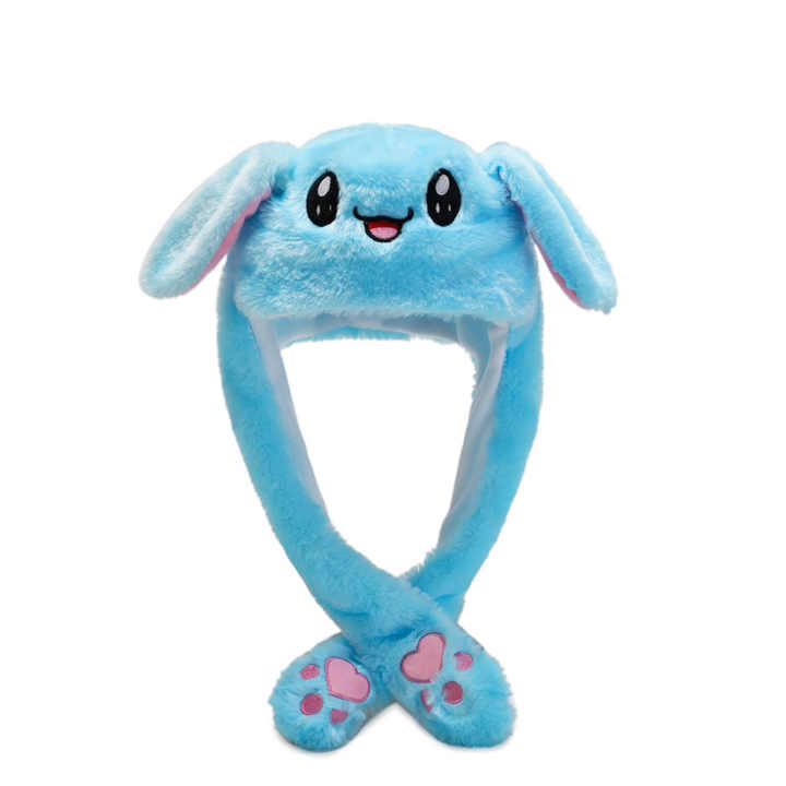 Korean Baby Hats Rabbit Hat with Air Pump and Cute Plush Moving Ears 