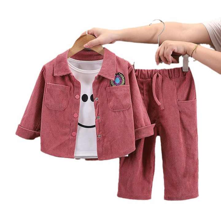 Mannufecturer Autumn 2 Pieces Children's Clothing Set Baby Jumpsuit Clothes Set 