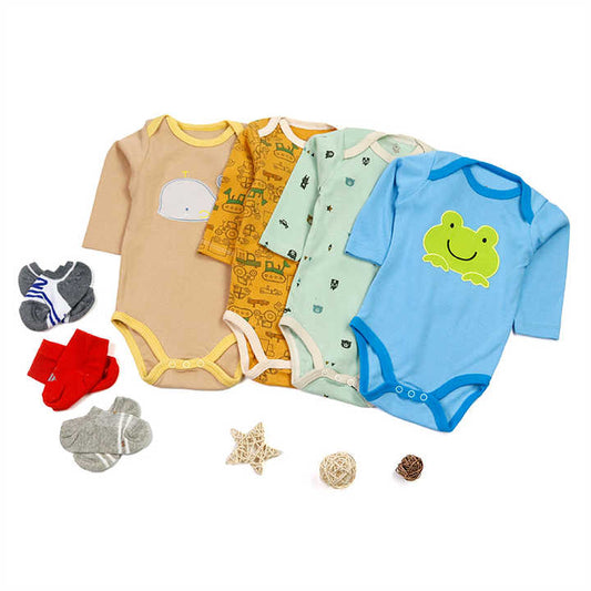 Baby cotton long sleeve romper 