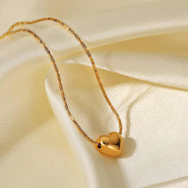 Children's Accessories 18K Gold Plated Heart Shaped Necklace Accessories 