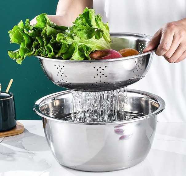 3. Stainless Steel Manual Kitchen Tools, Fruit and Vegetable Slicer, Slicer, Sink Drainer Set 