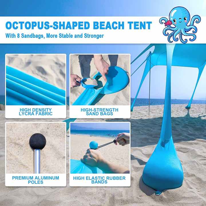 Ultralarge Foldable Beach Tent Outdoor Sun Shelters for Camping 