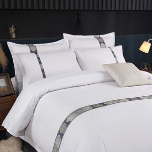 طقم غطاء لحاف عالي الجودة للفنادق من القطن . High Quality Hotel Cotton Custom Duvet Cover Set 60s