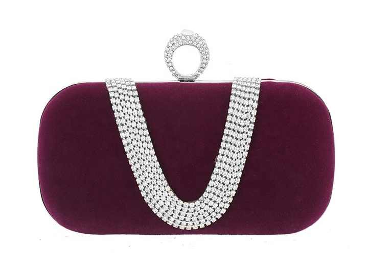 Diamond studded evening handbag