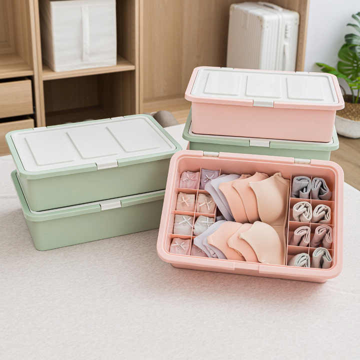 Factory Wholesale Durable PP Plastic Under Bed Storage Box with Lid 