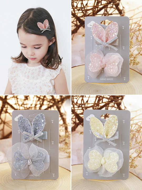 Set Wholesale Cartoon Mesh Knot Bow Hairpins 