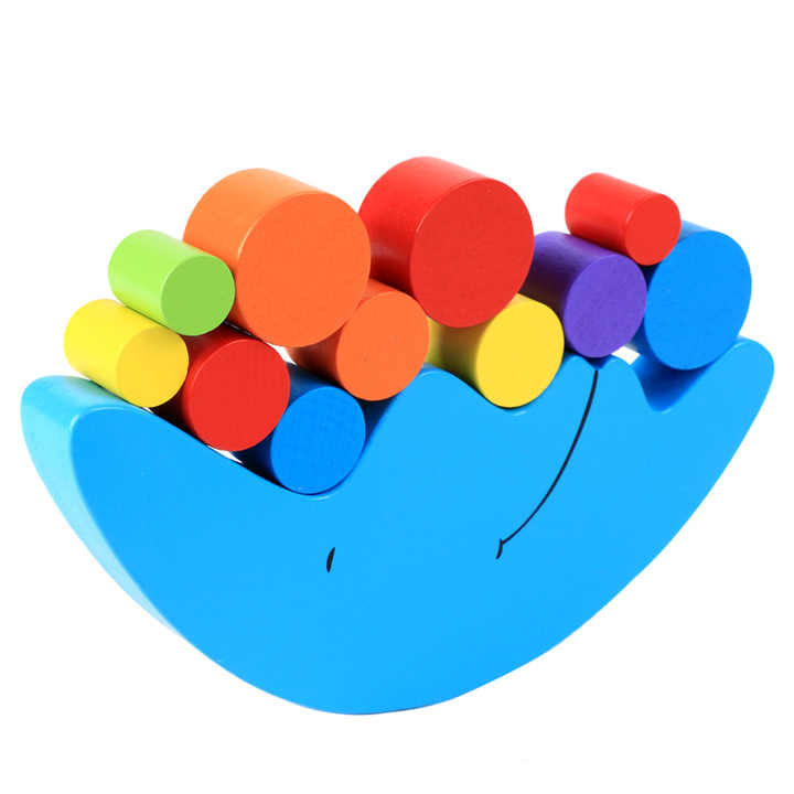 Montessori Moon Balance Building Blocks for Education. 