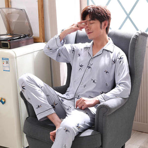 Winter Long Sleeve Pajamas Homewear Men's Pajama Sets. 