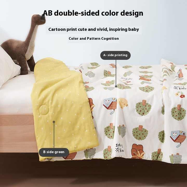 North American Children's Pure Cotton Summer Quilt Cool Lightweight Knitted Washable Air-conditioned Kindergarten Spring Quilt 