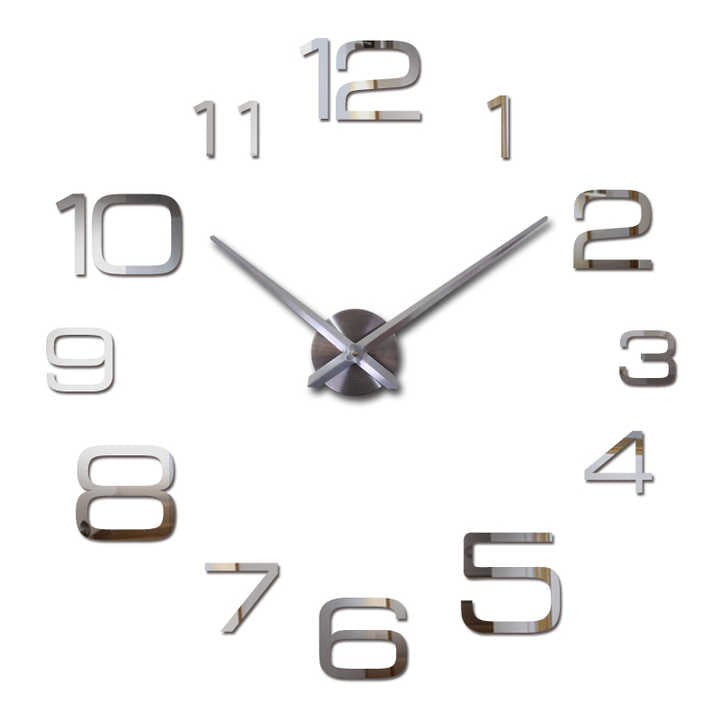 Large Frameless Wall Clock with Round Design 
