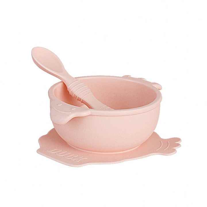 Wholesale Supplies Dinnerware Baby Products BPA Free Soft Suction Spoon Silicone Plate Baby Bowl Waterproof Baby Bibs 