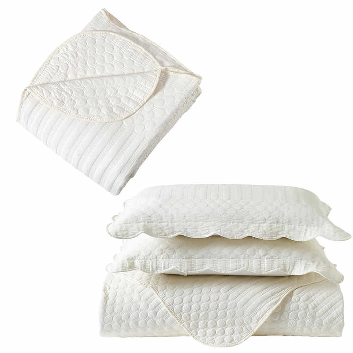 New Washed 3 Piece Set Soft Fleece Embroidered Air Conditioning Bedspread 