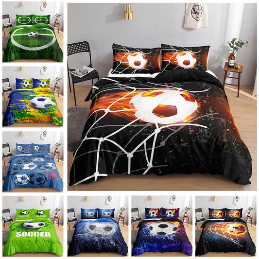 Football Design Bedding Set Sports Fashion King Duvet Cover Home Textiles. 