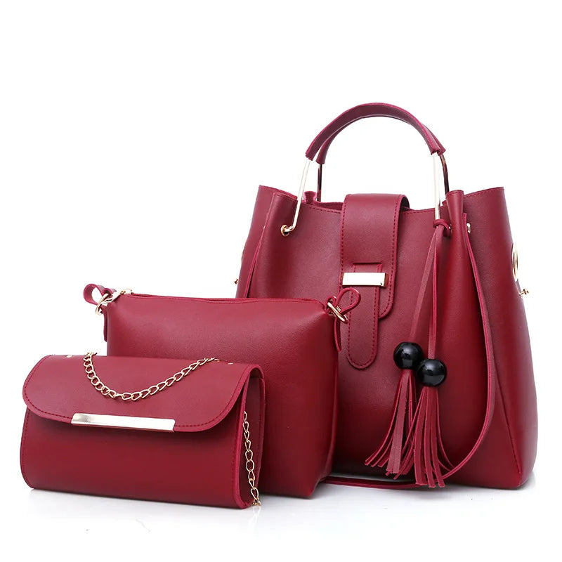 Luxury women's faux leather handbag 