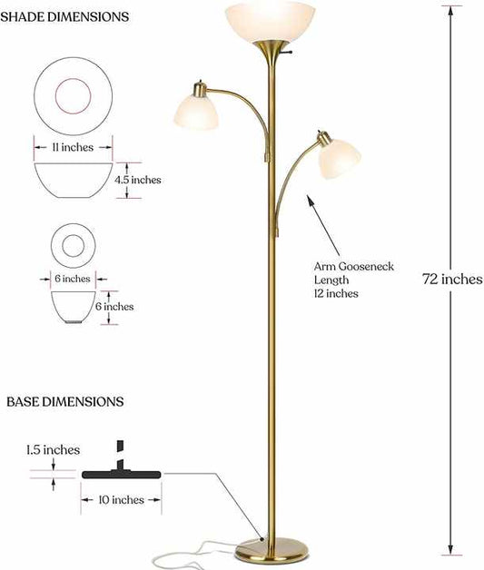 مصباح أرضي ذهبي فاخر