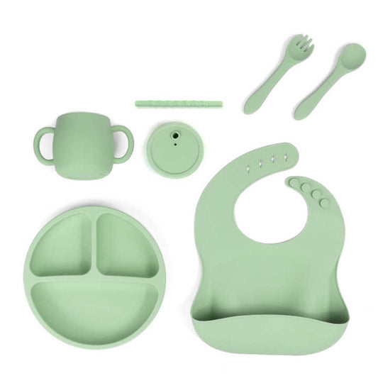 Bpa Free Silicone Baby Feeding Plate Set 