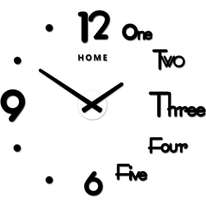 DIY Large Frameless Acrylic 3D Wall Clock Modern Design 