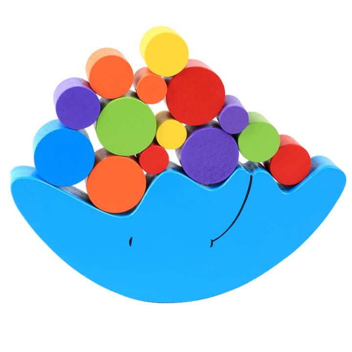Montessori Moon Balance Building Blocks for Education. 
